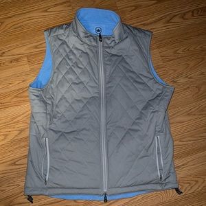 Peter Millar Men's All Day Reversible Quilted Vest, Gale Grey, Large